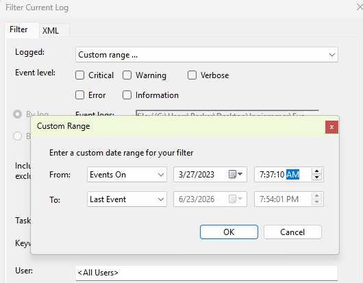 Filtering Windows Firewall logs for Event ID 2004