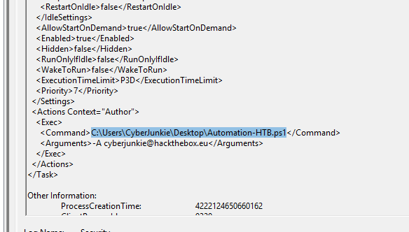 Scheduled task file path