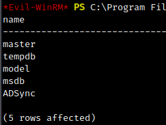ADSync database found on local SQL Server