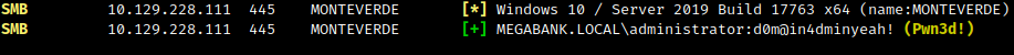 Administrator credentials verified with NetExec